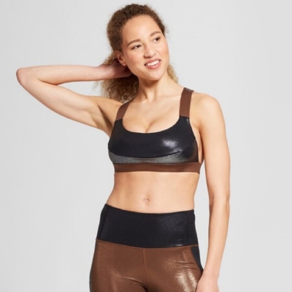Joy Lab Metallic colors Sports Bra Sz L